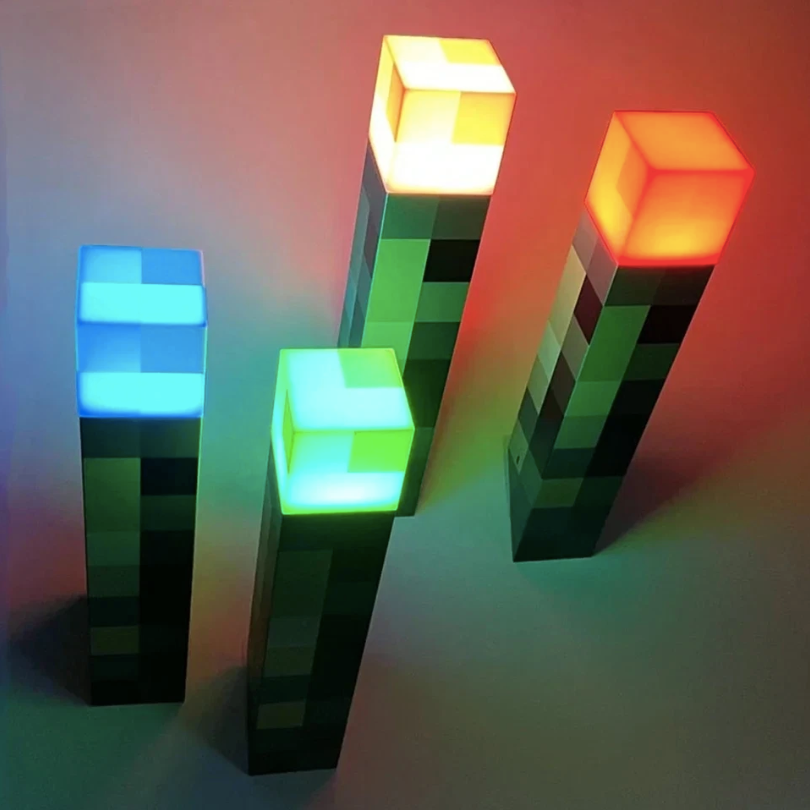 Lampara multicolor para gamers Minecraft