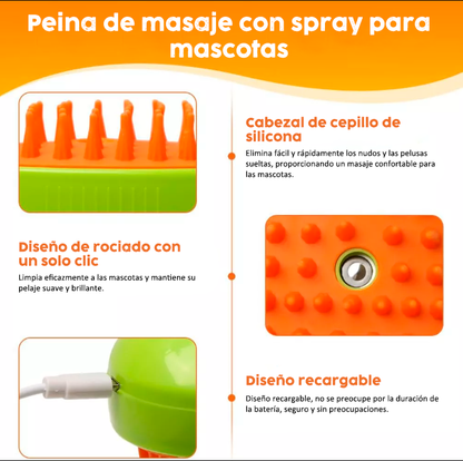 Cepillo Vapor Para mascotas  Quita pelo