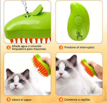 Cepillo Vapor Para mascotas  Quita pelo
