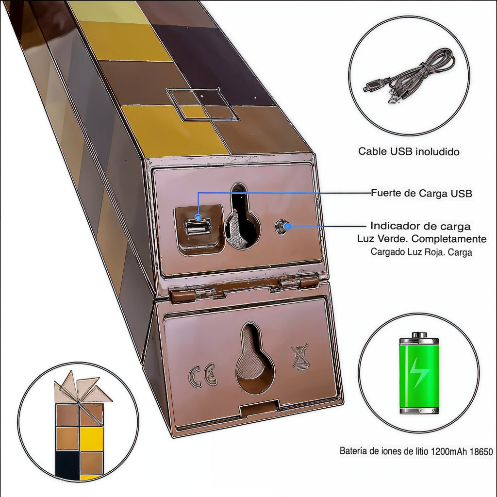Lampara multicolor para gamers Minecraft